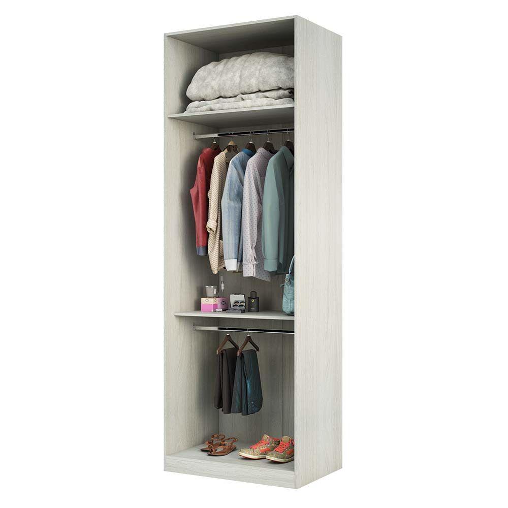 Miniatura Guarda Roupa Closet Aberto 2 Cabideiros 80,4cm Legno Crema