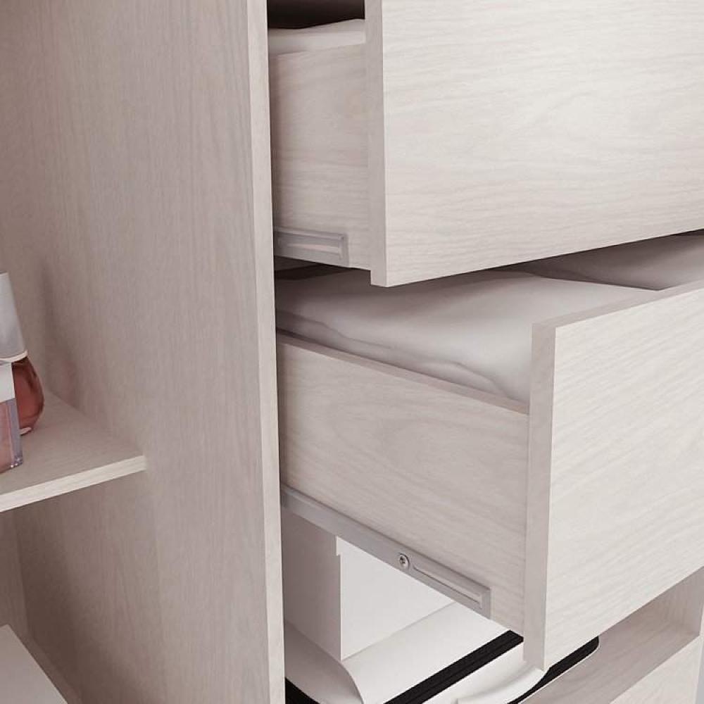 Miniatura Guarda Roupa Casal 6 Portas 2 Gavetas Paris Espresso Móveis Branco