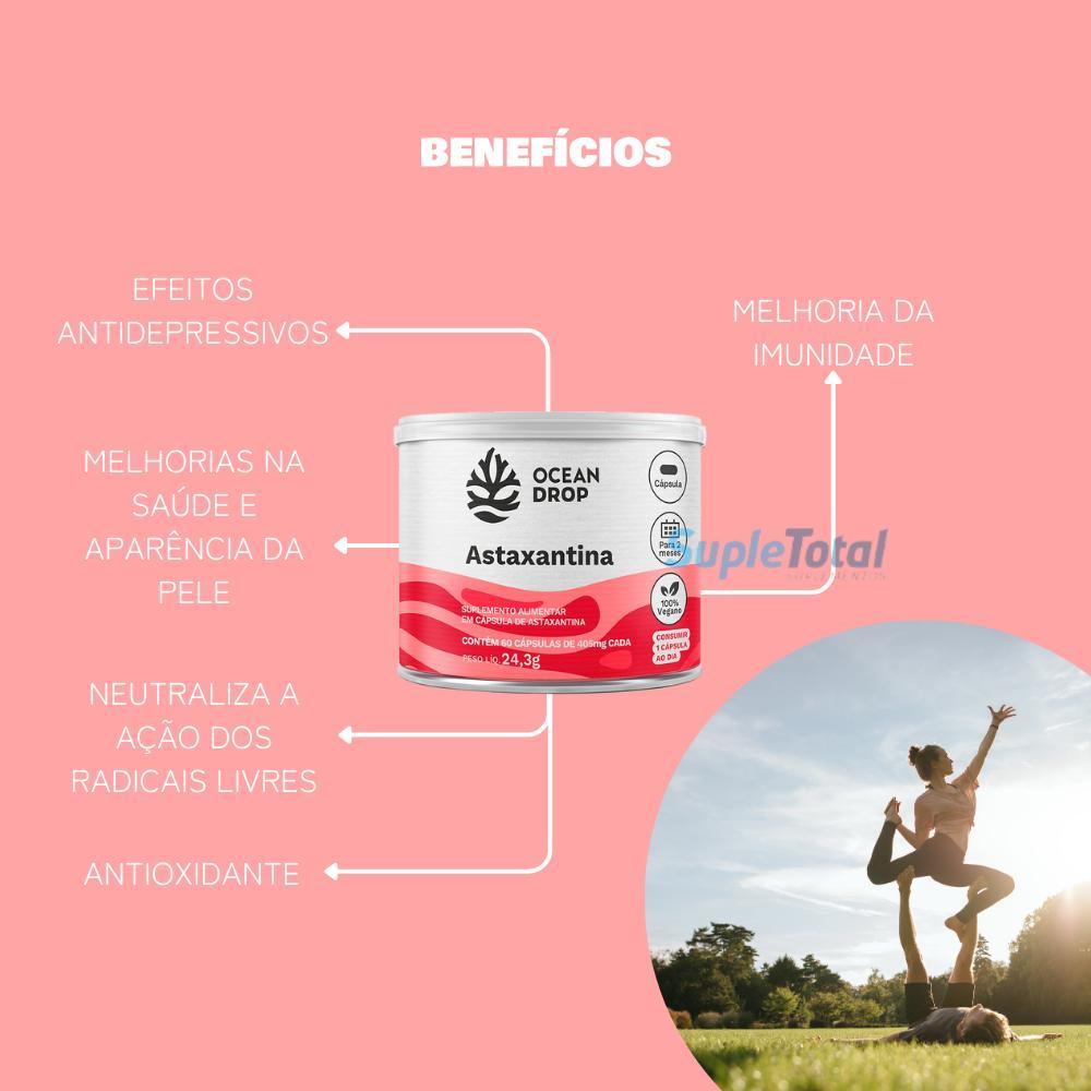Miniatura Astaxantina Ocean Drop 60 Cáps 4Mg Vegana Antioxidante
