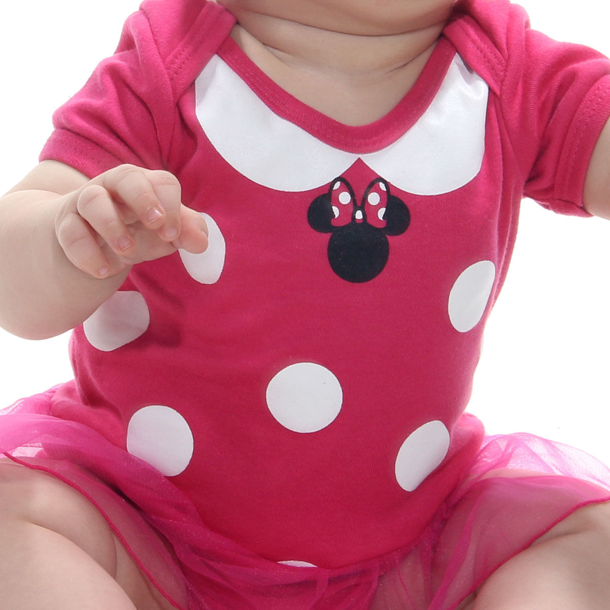 Miniatura Fantasia Body com Saia Minnie Rosa Bebê - Micey Mouse - Disney G