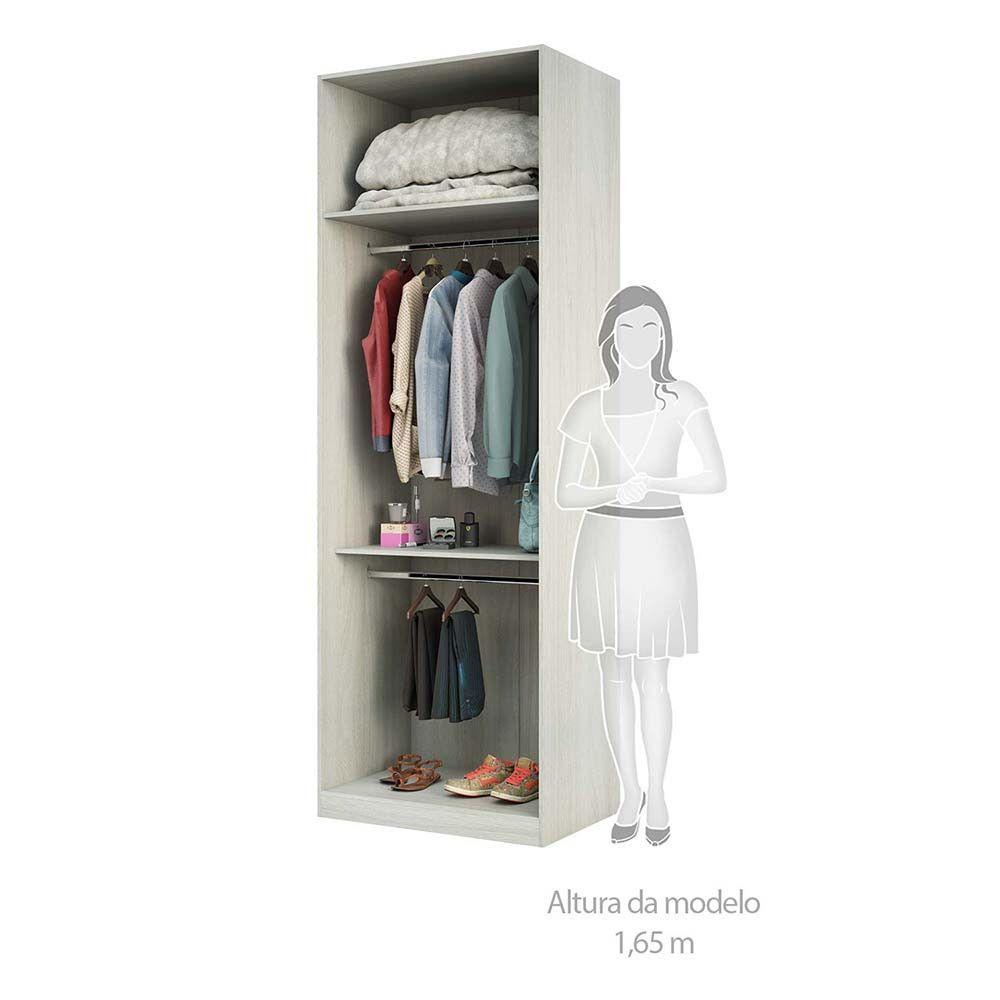 Miniatura Guarda Roupa Closet Aberto 2 Cabideiros 80,4cm Legno Crema