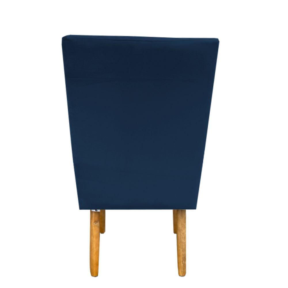 Miniatura Cadeira Para Sala De Jantar Ana Pés Palito Suede Azul Marinho D'classe Decor