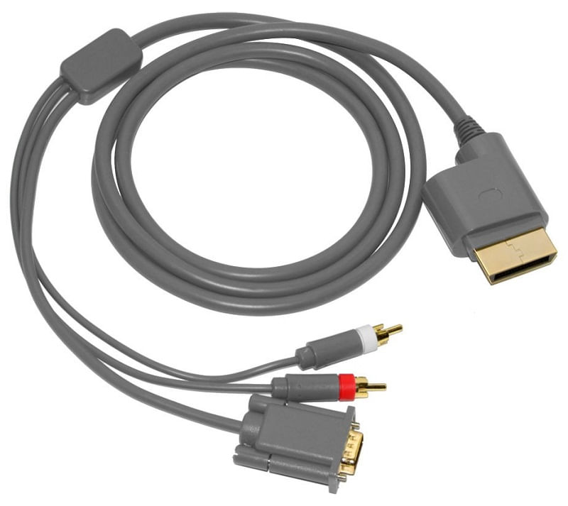 Miniatura Cabo Vga Hd Av P/ Xbox 360 Para Tv E Monitores