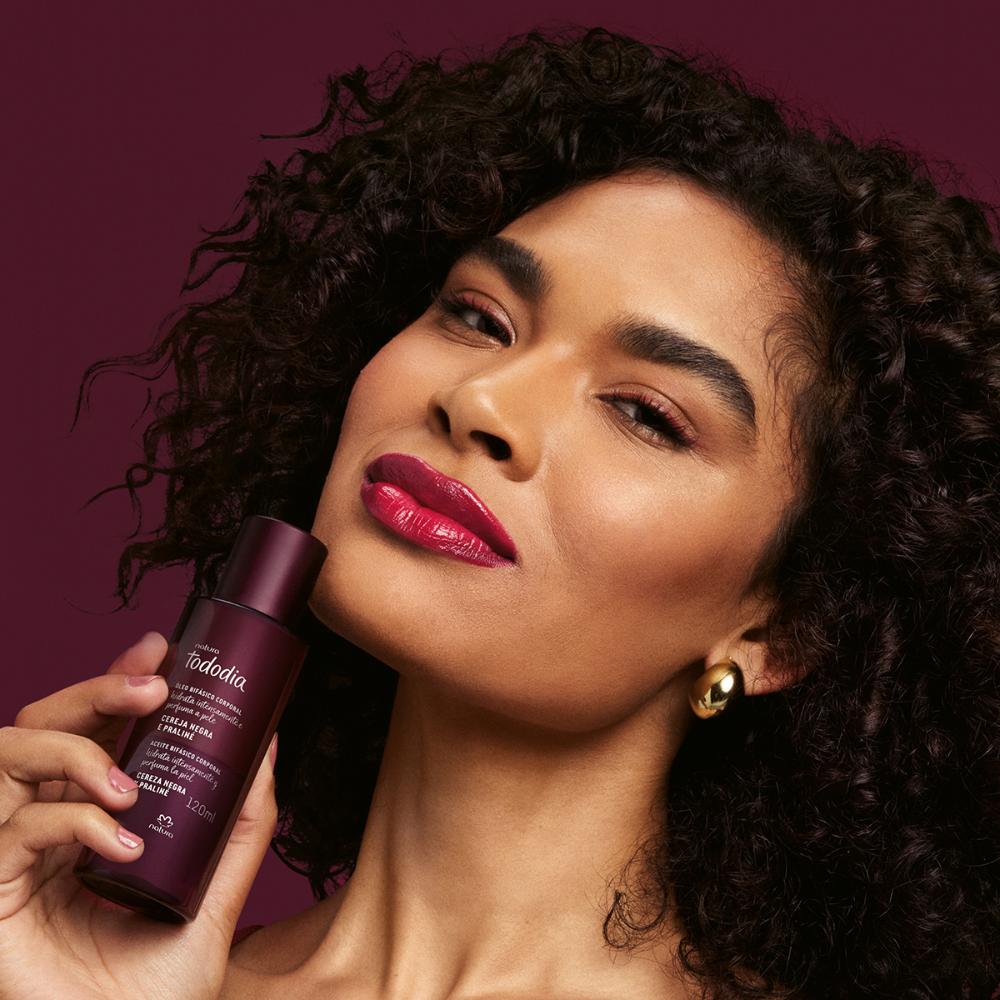 Miniatura Óleo Bifásico Corporal Tododia Cereja Negra e Praliné 120 ml