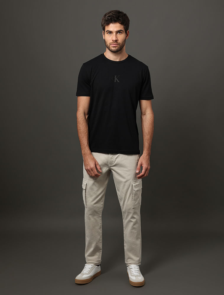 Miniatura Calça Masculina New Skinny Cargo Calvin Klein Jeans - Caqui Claro Calça Masculina New Skinny Cargo Calvin Klein Jeans Caqui Claro 36
