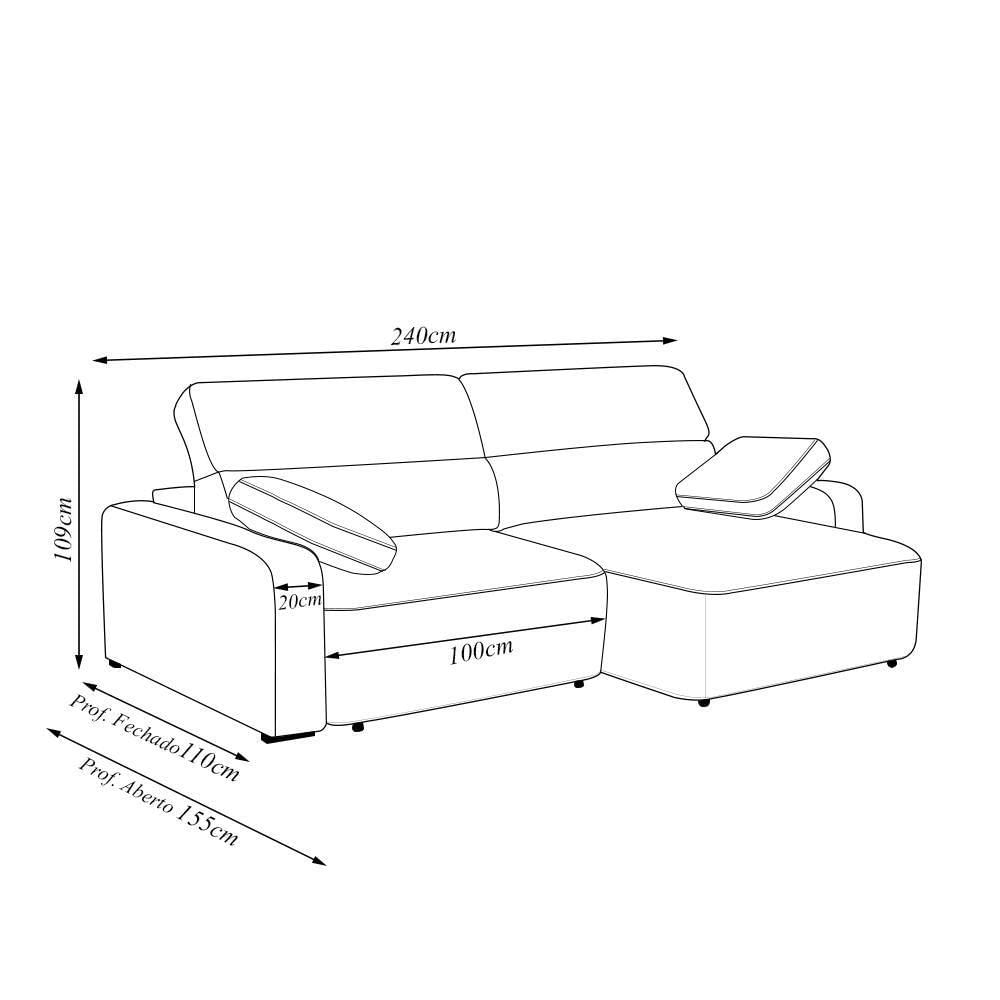 Miniatura Sofá Decorativo Sala De Estar ícaro 3 Lugares 240cm Reclinável E Retrátil Bouclê Off White