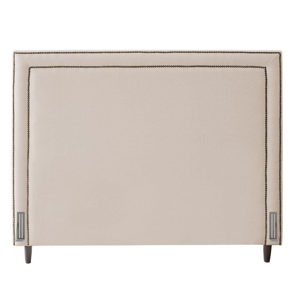 Miniatura Cabeceira Cama Box Casal Queen Size Maísa 160cm Com Frame Linho Bege - Abmaza