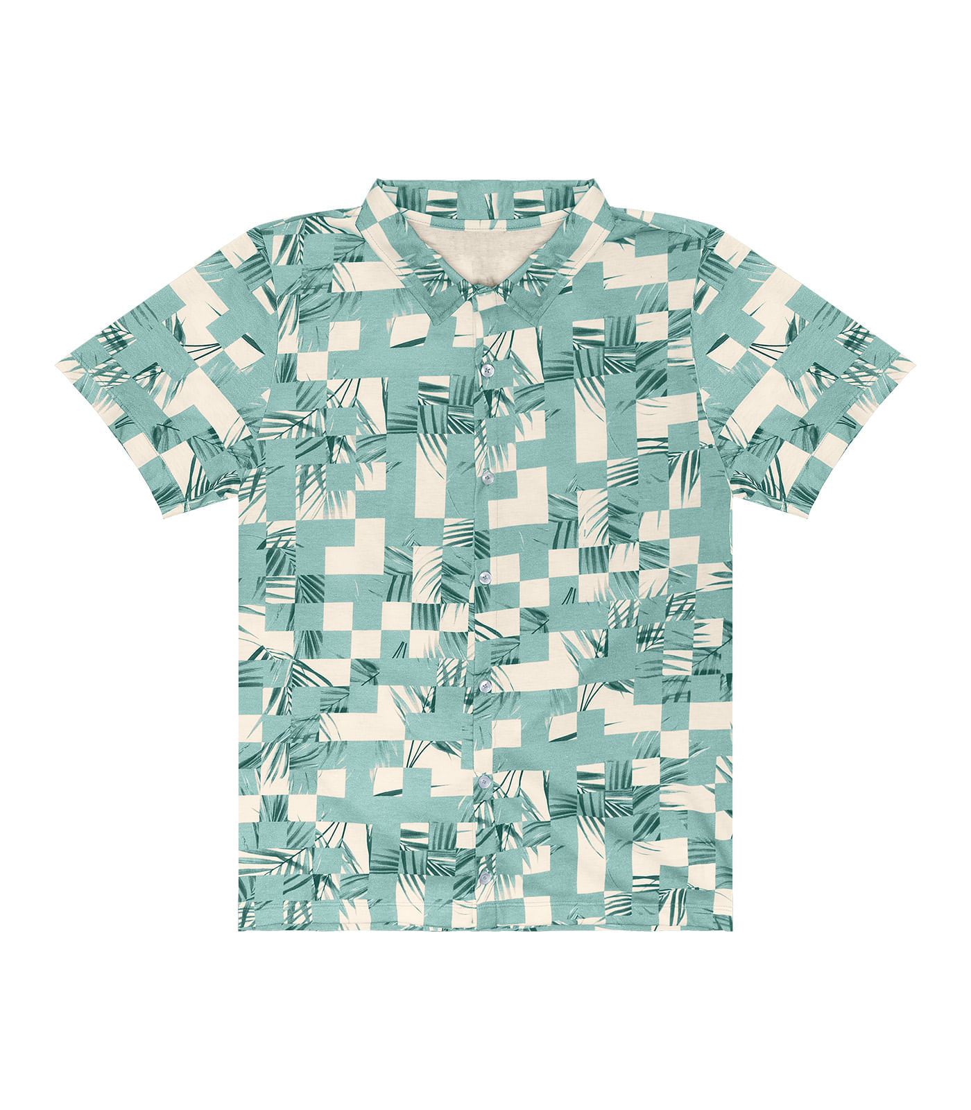 Miniatura Camisa Juvenil Masculina Quadriculada Minty Verde 12