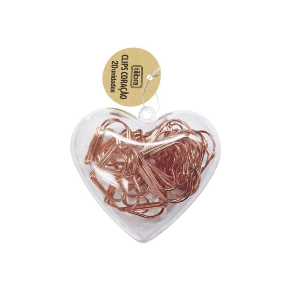 Miniatura Clips de coração Rose Gold (20 unidades)