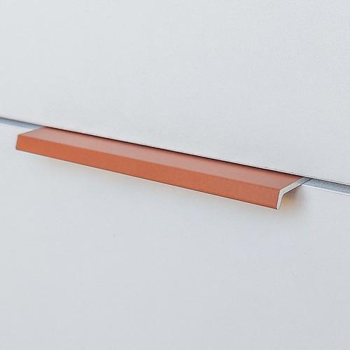Miniatura Kit 10 Puxador Slim Rose Gold Cozinha Armário Alumínio 12Cm