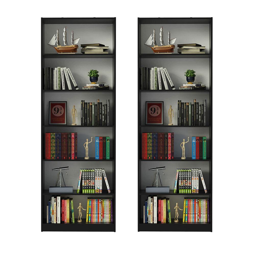 Miniatura Kit Madesa com 2 Estantes Livreiro 6908 - Preto Preto
