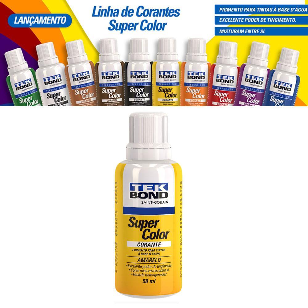 Miniatura Corante Liquido Tintas Super Color Amarelo 50 Ml Tek Bond