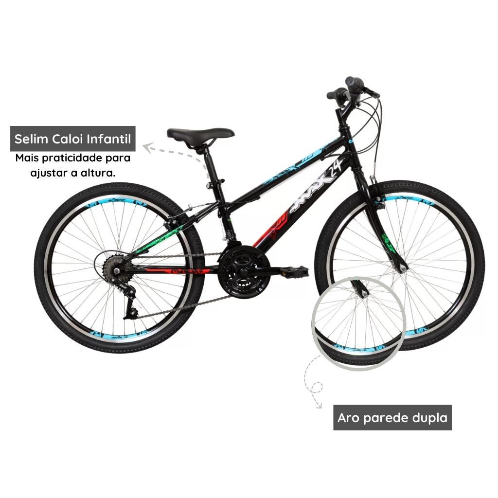 Miniatura Bicicleta Caloi Max R24 21V Preto Aro 24