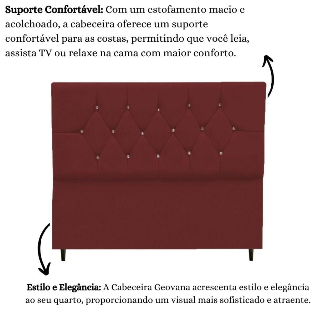 Miniatura Cabeceira Cama Box Solteiro 90 Cm Geovana Suede Bordô