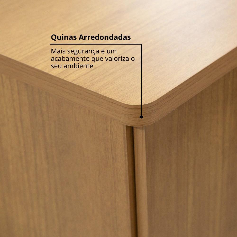 Quarto Infantil Completo com Guarda-Roupa Cama 100% MDF e Cômoda Angel Cinamomo / Off White