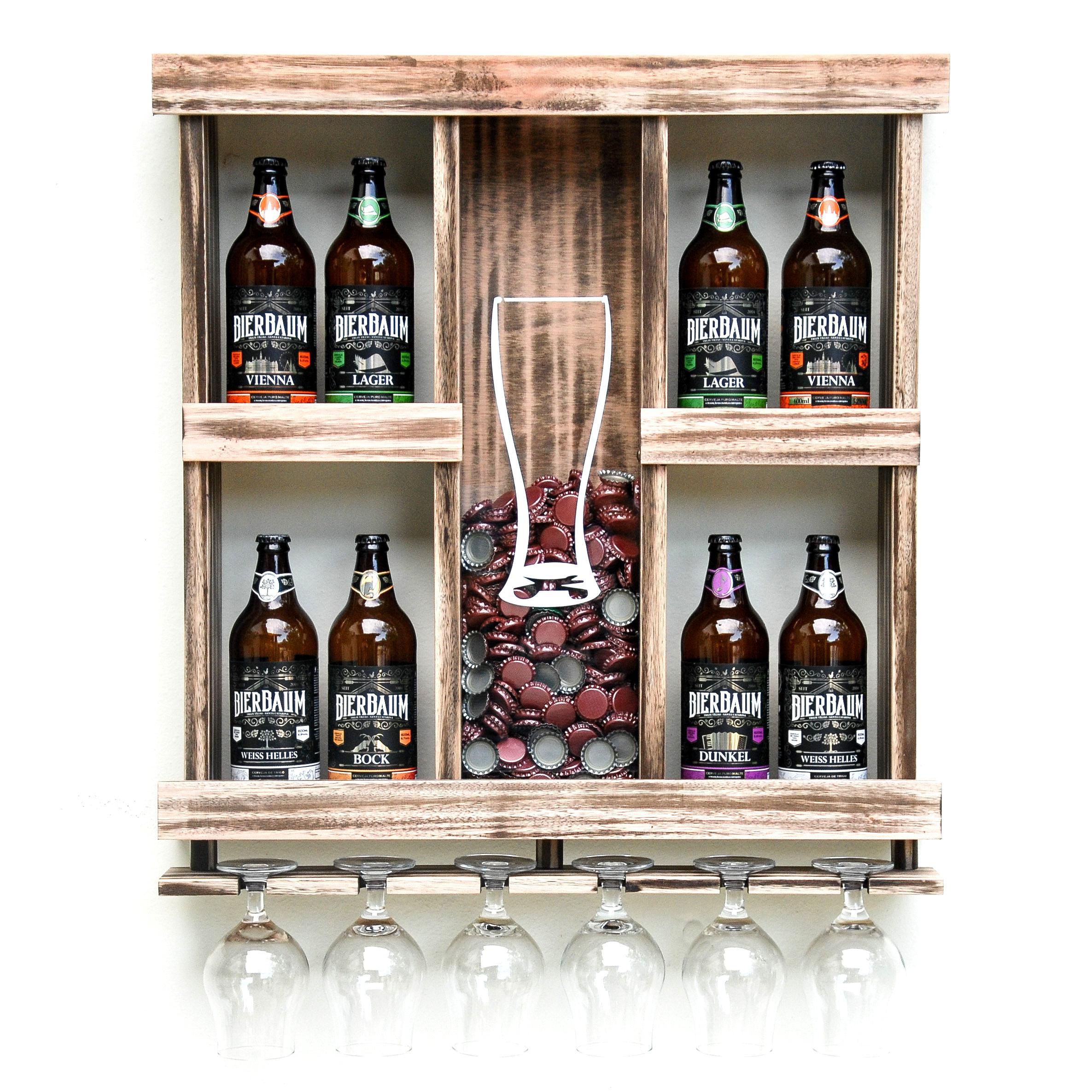 Miniatura Adega Delenha Madeira Para Cerveja 8 Garrafas Rústica Relic