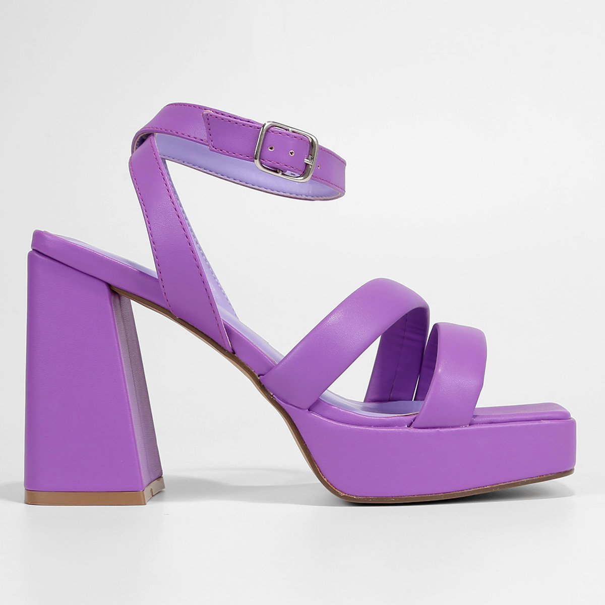 Miniatura Sandália Shoestock Tiras Comfy Meia Pata Feminina Roxo - 35