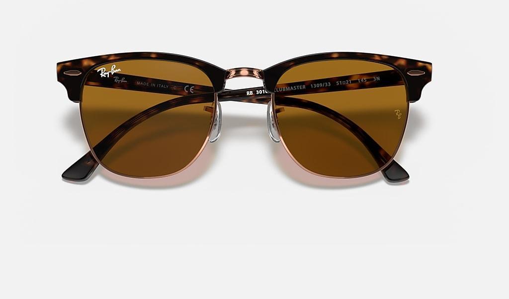 Miniatura Óculos De Sol Ray-Ban Clubmaster Rb3016 1309/33 51 Havana
