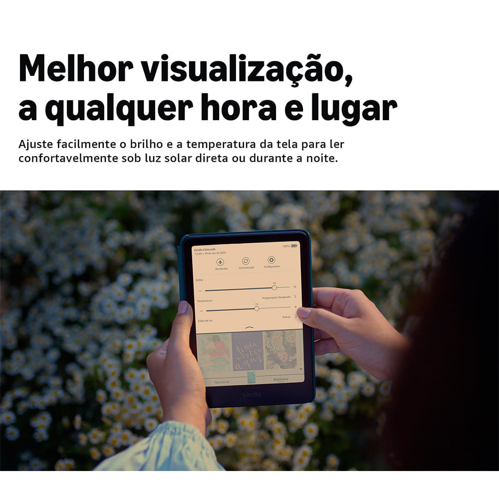 Miniatura E-reader Amazon Kindle Colorsoft com 7,05", 16GB, Iluminação Frontal Ajustável, Preto - B0CX8MT2M2