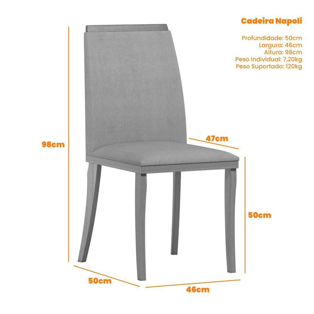 Miniatura Kit 2 Cadeiras P/mesa De Jantar Napoli Ype/cinza New Ceval