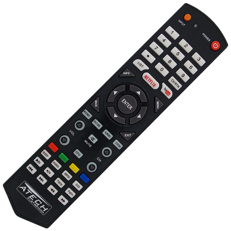 Miniatura Controle Remoto Tv Led Semp Toshiba Ct-8063 Netflix Youtube