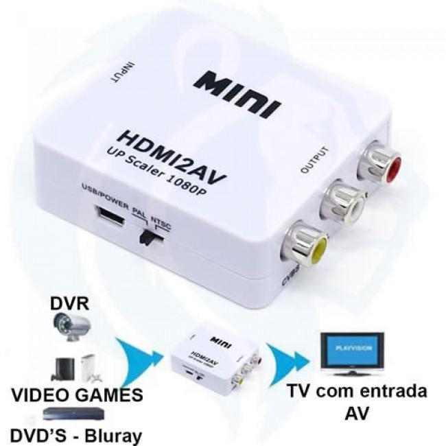 Conversor Multimídia Hdmi Para Av (Rca)