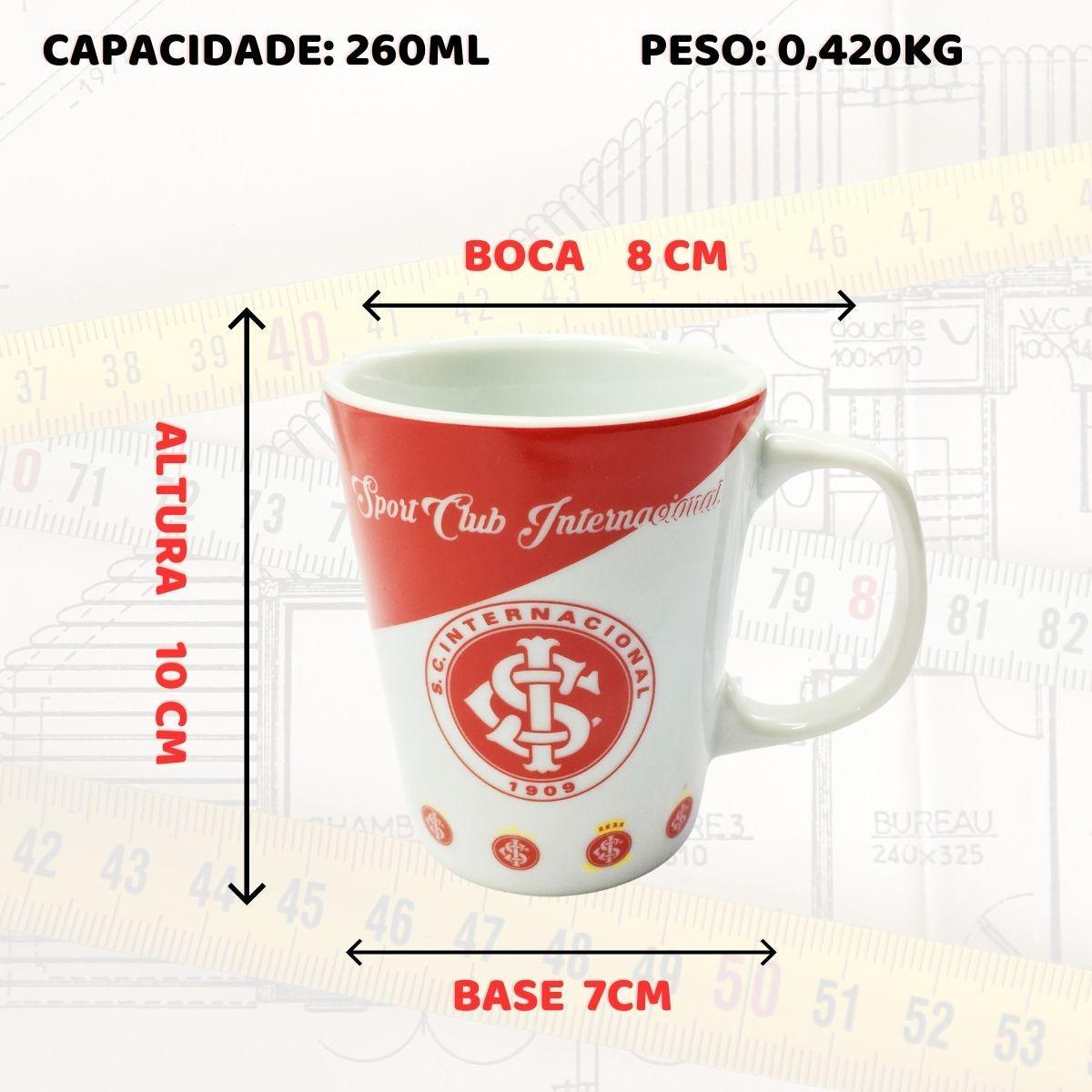Miniatura Kit 4Un Caneca Xícara Porcelana Reforçada 260Ml Café Escudo