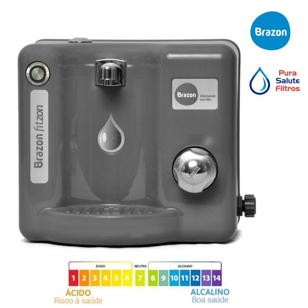 Miniatura Purificador Água Natural Alcalina Ionizada C/ Ozônio Fitzon Cinza 220V - Brazon