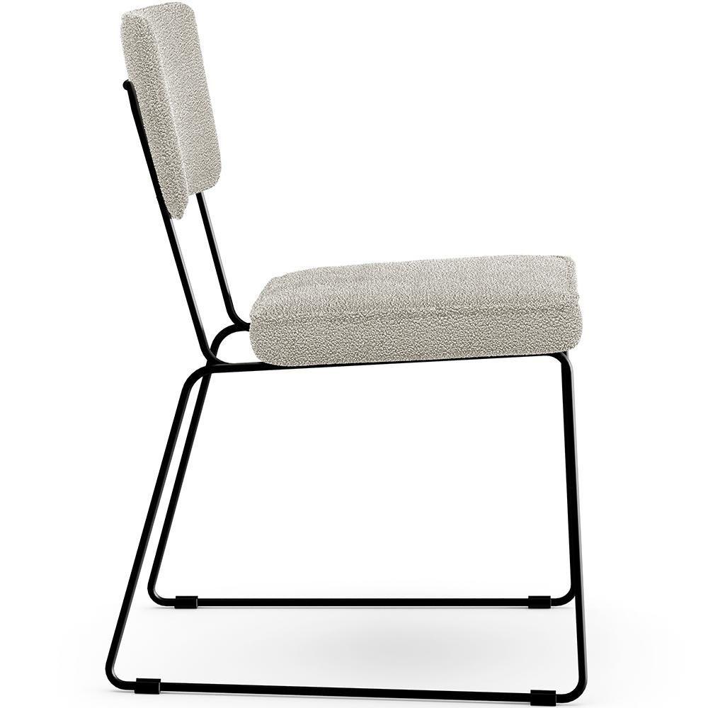 Miniatura Kit 04 Cadeiras Base De Aço Allana L02 Bouclê Creme