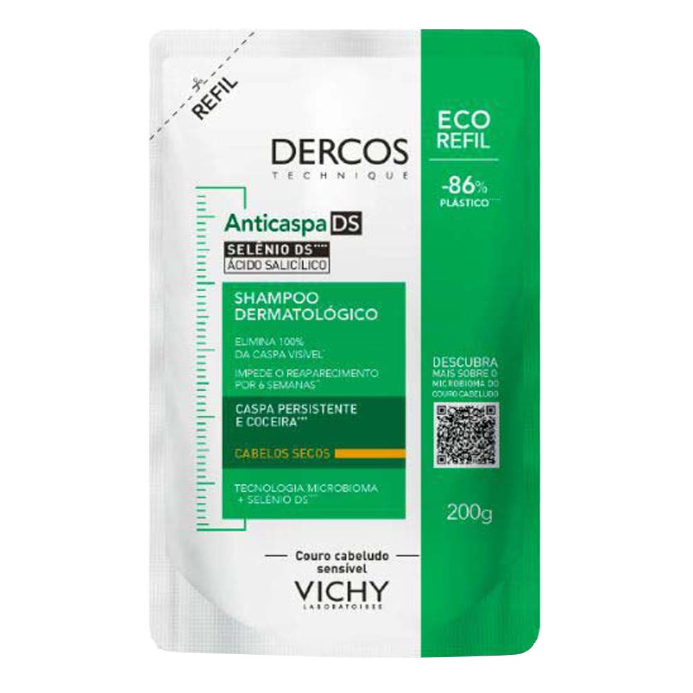 Miniatura Vichy Dercos Shampoo Anticaspa DS - Cabelos Secos Refil 200g