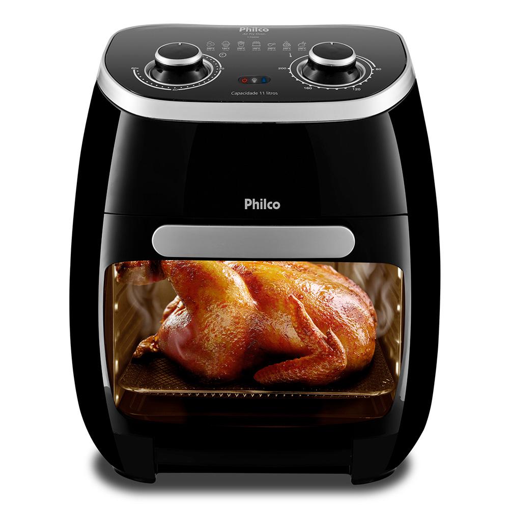 Miniatura Fritadeira Elétrica Air Fryer 11L Philco Oven PFR2000P Preta 220V