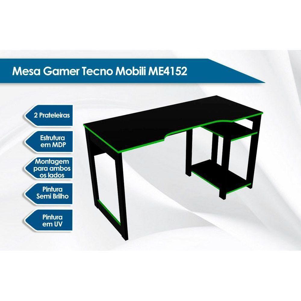 Miniatura Mesa Computador Gamer Me4152 Preto/vermelho - Tecno Mobili