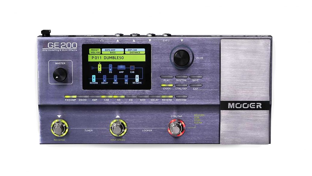Miniatura Pedaleira Mooer Multi-Efeitos p/ Guitarra GE200