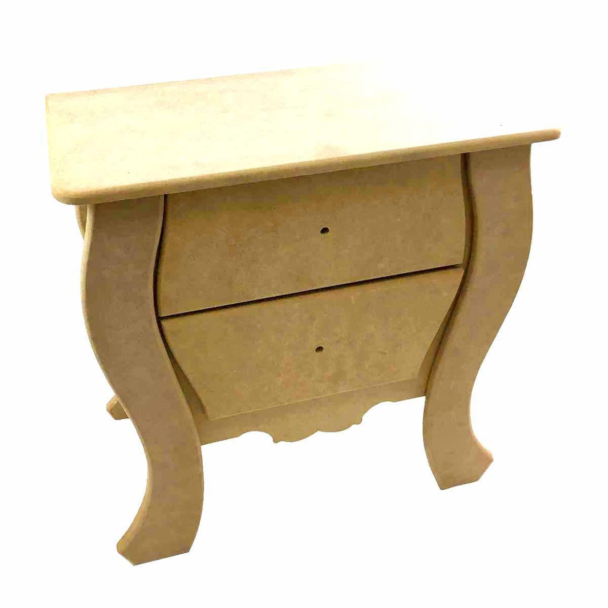 Miniatura Mini Cômoda Bombe 2 Gavetas Mesa Mdf Decoração Bijuteria