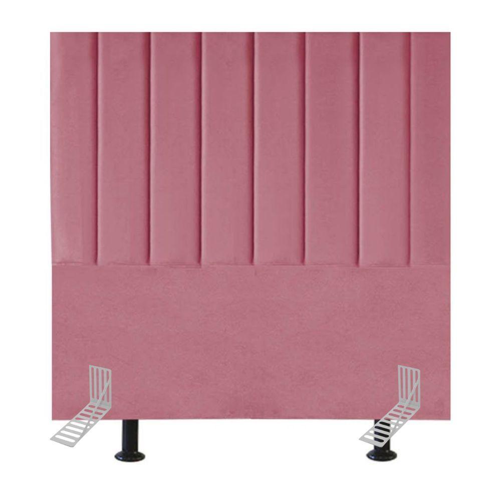Miniatura Cabeceira Estofada Cama Solteiro 100 Cm Esther Suede E Frame rosa