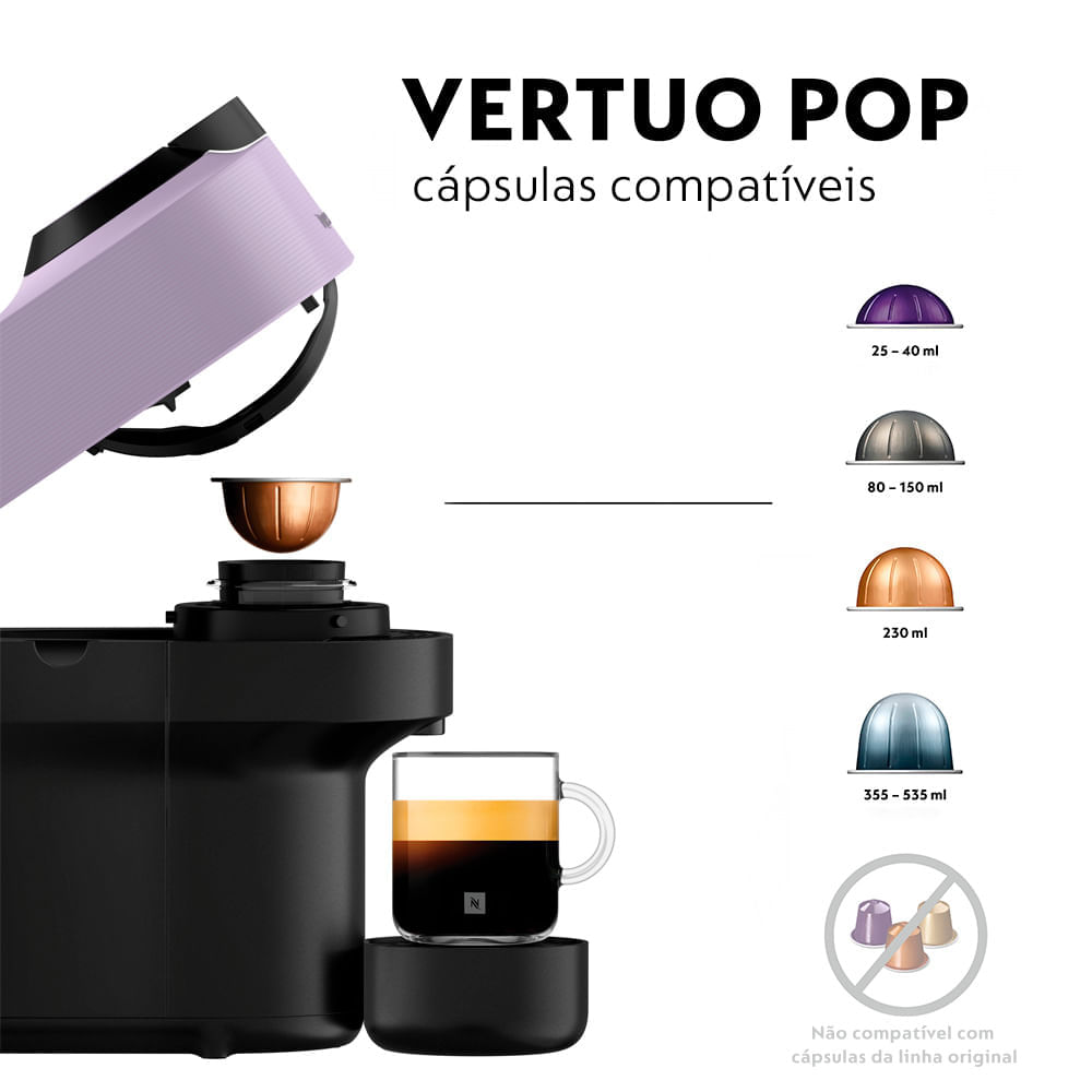 Cafeteira Nespresso Vertuo Pop Lilás para Café Espresso - GDV2BR 110