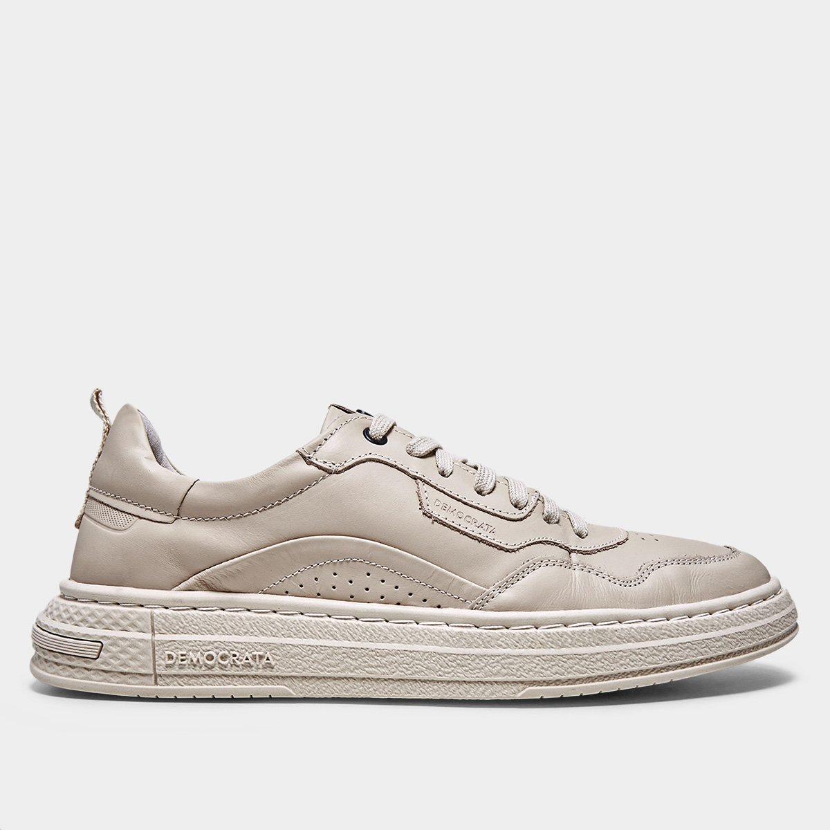 Miniatura Tênis Couro Democrata Denim Jake Masculino Creme - 38