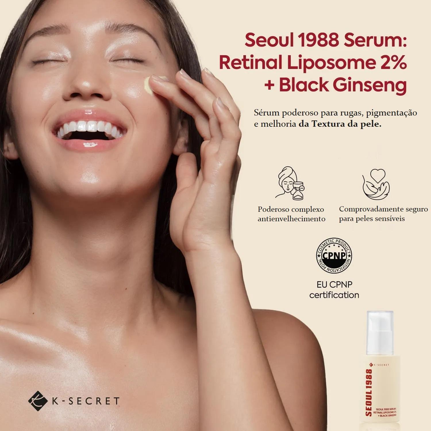 Sérum Retinal Liposome 2% Ksecret Seoul 1988 Ginseng Preto