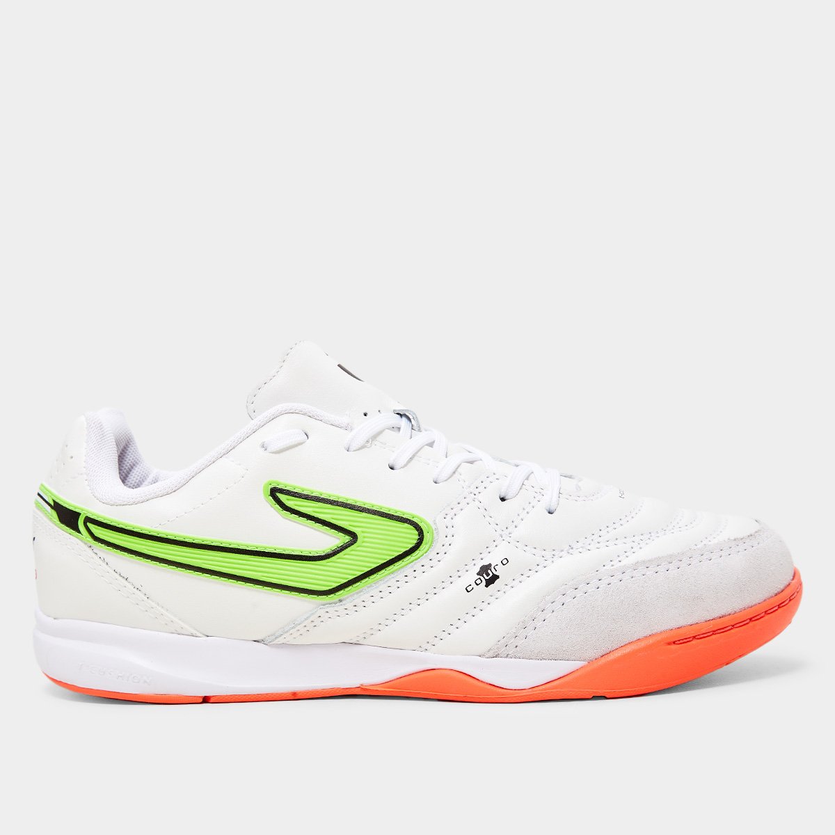 Miniatura Chuteira Futsal Topper Maestro PRO V Unissex Branco+Verde - 37