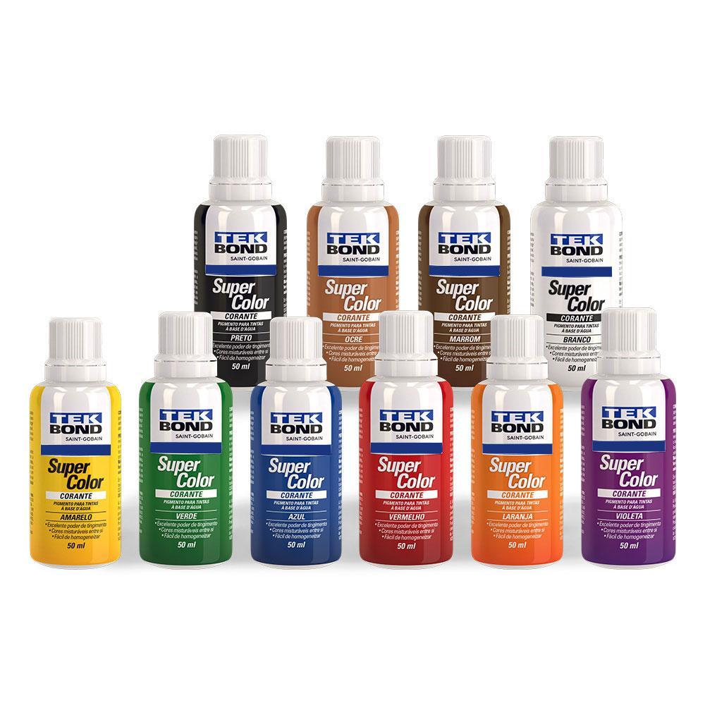 Miniatura Corante Liquido Tintas Super Color Amarelo 50 Ml Tek Bond