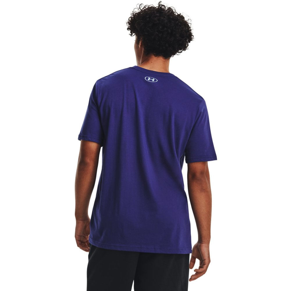 Camiseta de Treino Masculina Under Armour Stacked Logo Fill SS Azul - G
