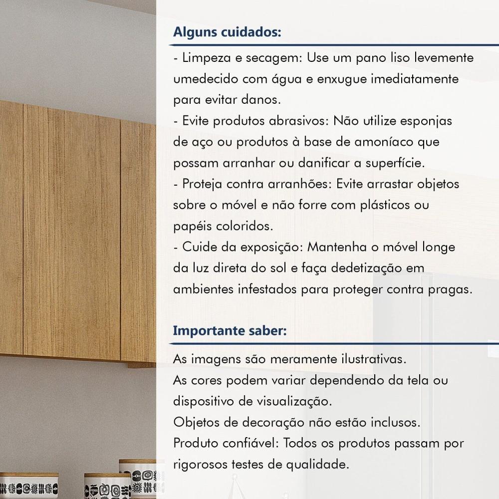 Armário Aéreo para Cozinha 3 Portas 120cm Dakota Cinamomo