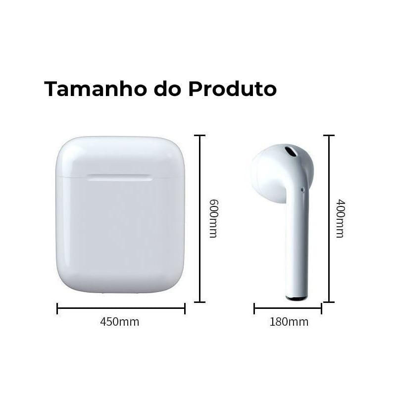 Miniatura Fone De Ouvido Sem Fio Bluetooth I12 - Case Patinha 2