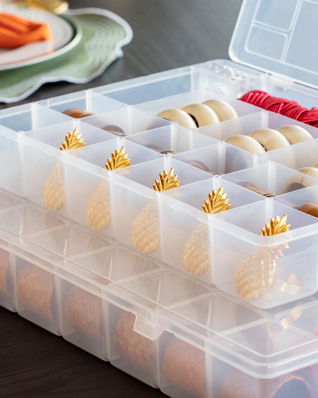 Miniatura Kit 2 Caixa Box Organizador G 28X17,5X4 Cm 11 Divisórias