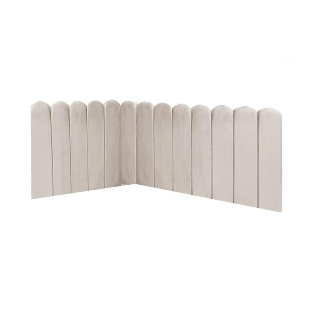 Miniatura Cabeceira Painel Cama Casal Box Nuvem Suede Sandy 140 Cm Cor:bege