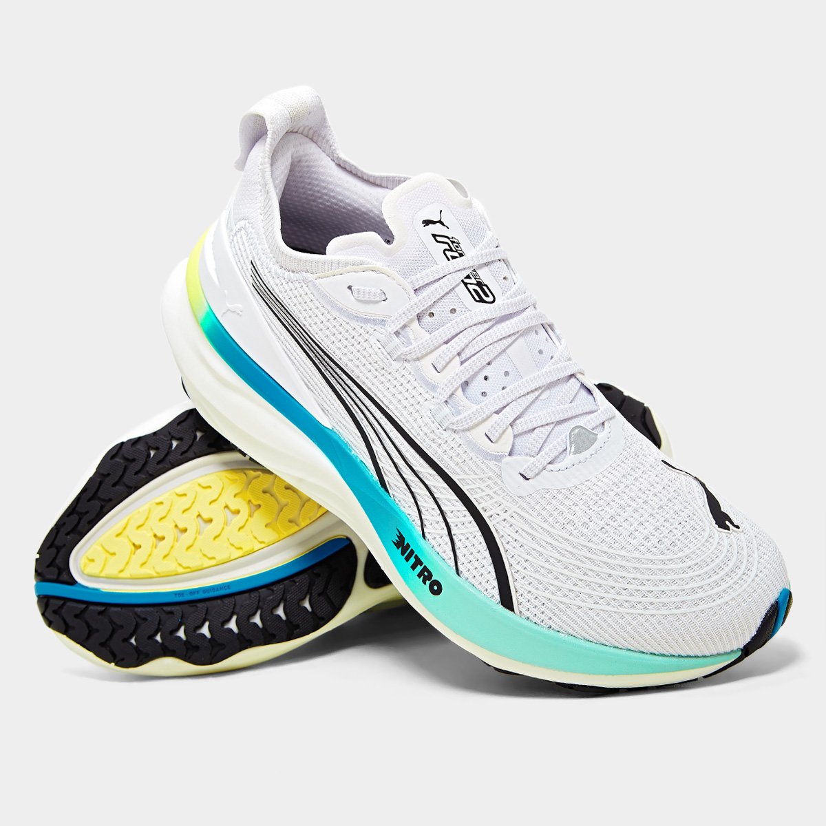 Miniatura Tênis Puma Forever Run Nitro 2 Masculino Branco+Azul - 39
