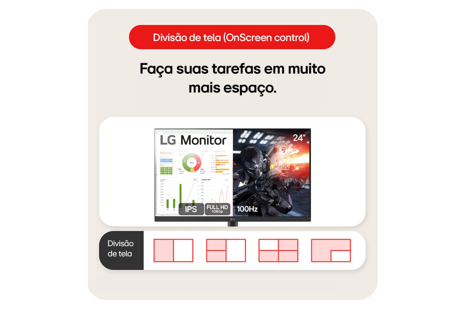 Monitor LG 24” IPS, Full HD, 100Hz, HDMI, Ajuste de Inclinação - 24MS500-B