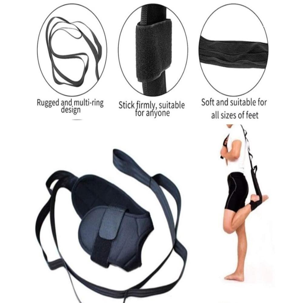 Miniatura Faixa Elástica para Alongamento com Alças Yoga Pilates Fisioterapia Pernas Tornozelo