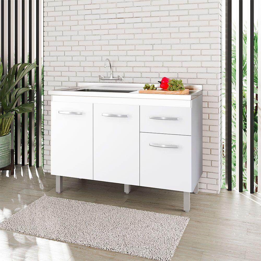 Miniatura Balcao Para Pia Sem Tampo Anita 120 Cm Mobbs Branco