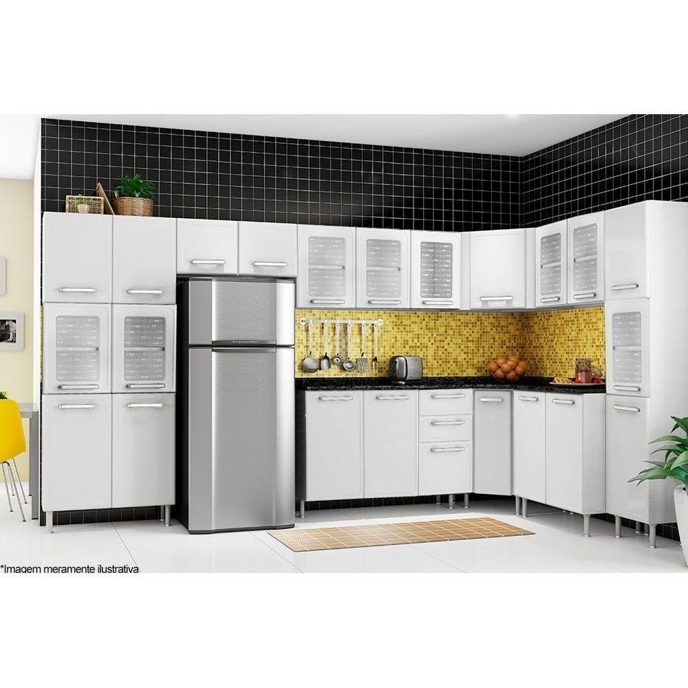 Miniatura Armário Aéreo P- Cozinha Canto Oblíquo Gourmet 7013 C- 1 Porta 68cm Branco - Bertolini